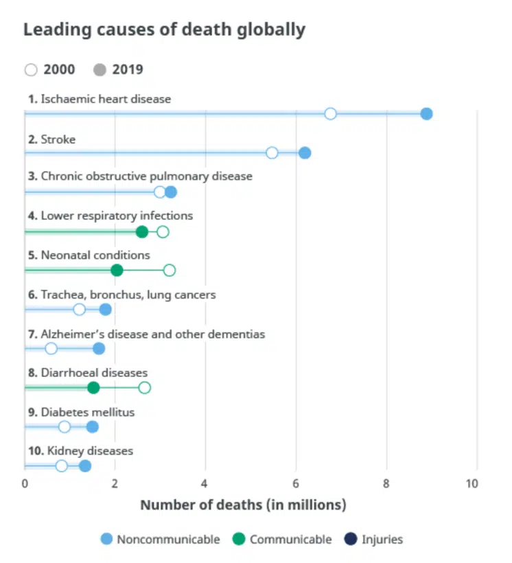 Leading causes of death worldwide